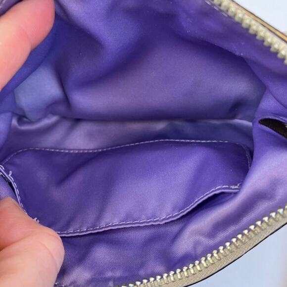 COACH Vtg Y2K Khaki Tan & Yellow POPPY Signature C Sateen Mini Crossbody Purse - Picture 15 of 16